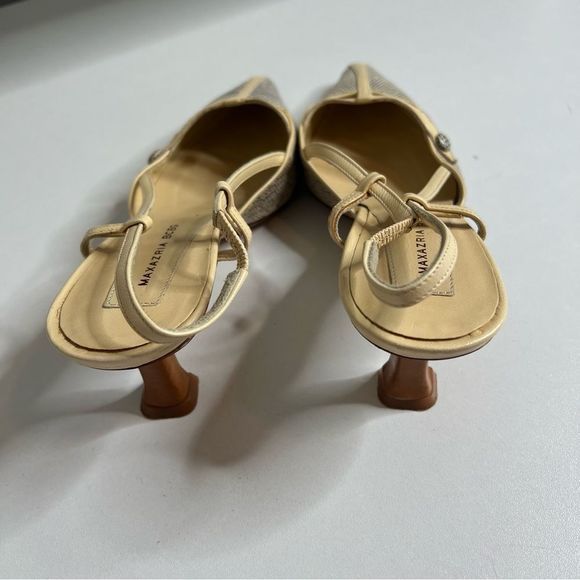 BCBGMaxAzria Beige and Snake Print Heels - Picture 4 of 4